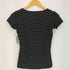 ラルフローレン RALPH LAUREN レーヨンエステル ボーダー UネックTシャツ レディース import:M