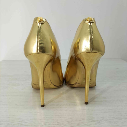 ヴェルサスヴェルサーチ VERSUS VERSACE ゴールドメタリックヒールパンプス レディース 39