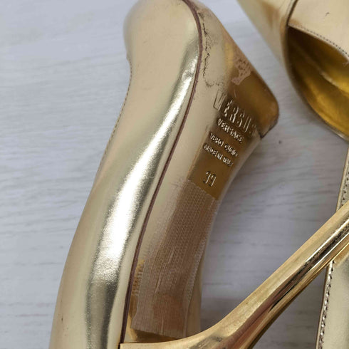 ヴェルサスヴェルサーチ VERSUS VERSACE ゴールドメタリックヒールパンプス レディース 39