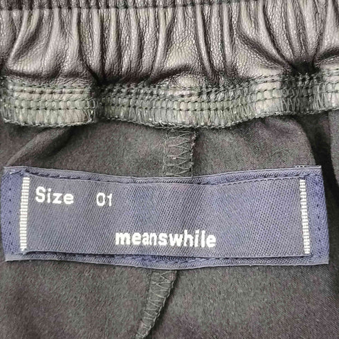 ミーンズワイル meanswhile シンセティックレザー バスケショーツ メンズ 1