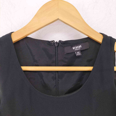 ヴェルサスヴェルサーチ VERSUS VERSACE メタルプリーツ切替ノースリーブワンピース レディース 40