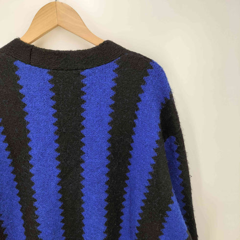 ザラ ZARA バイカラー ストライプ アクリルカーディガン メンズ import:XL