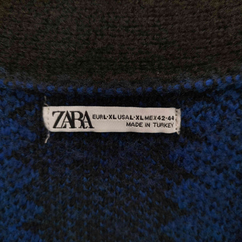 ザラ ZARA バイカラー ストライプ アクリルカーディガン メンズ import:XL