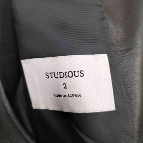 ステュディオス STUDIOUS ダブルライダースジャケット 羊皮 メンズ JPN:2