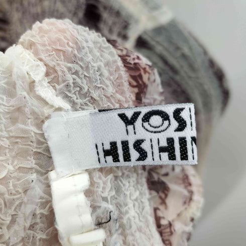 ヨシキヒシヌマ PEPLUM by YOSHIKI HISHINUMA ハイネックフリルデザイン花柄プリーツトップス レディース