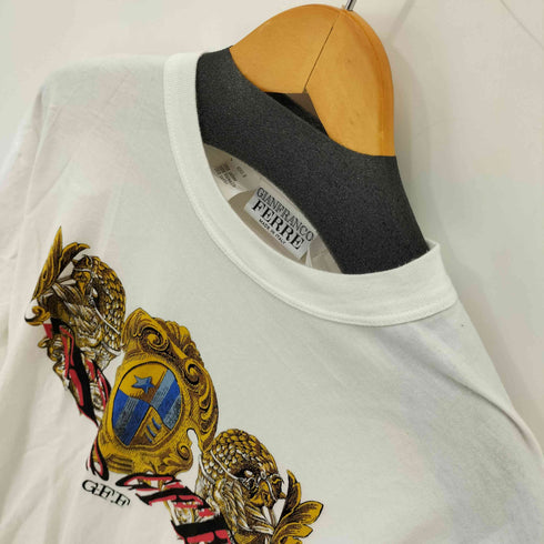 ジャンフランコフェレ GIANFRANCO FERRE 80-90S イタリア製 フロントプリント クルーネック Tシャツ メンズ