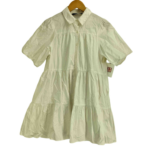 ザラ ZARA FLOUNCE DRESS 半袖 ティアード チュニックワンピース レディース import:S