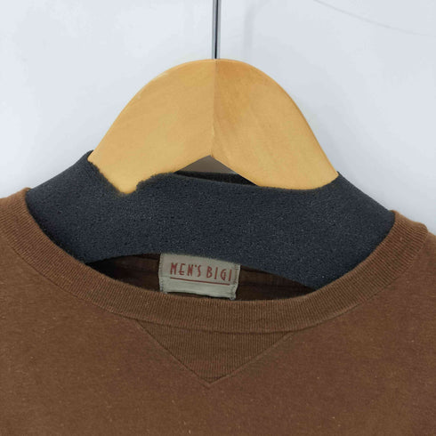 メンズビギ MENS BIGI 80-90S フロントプリント Vガゼット クルーネック Tシャツ メンズ