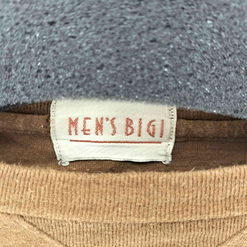 メンズビギ MENS BIGI 80-90S フロントプリント Vガゼット クルーネック Tシャツ メンズ