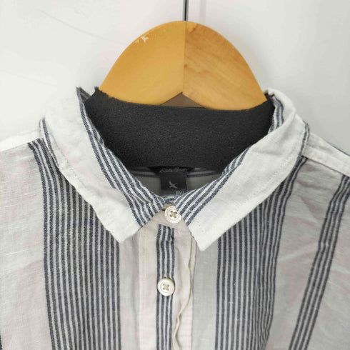 エディーバウアー Eddie Bauer L/S リネン混 ハーフボタンストライプシャツ レディース JPN:L