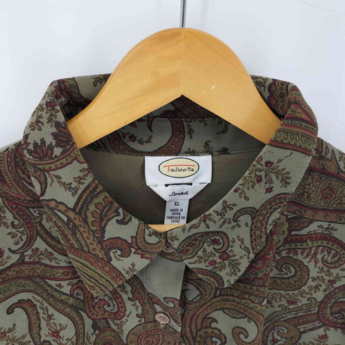タルボット TALBOTS Stretch クロップド ペイズリー L/S シャツ レディース import:XL