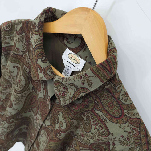タルボット TALBOTS Stretch クロップド ペイズリー L/S シャツ レディース import:XL