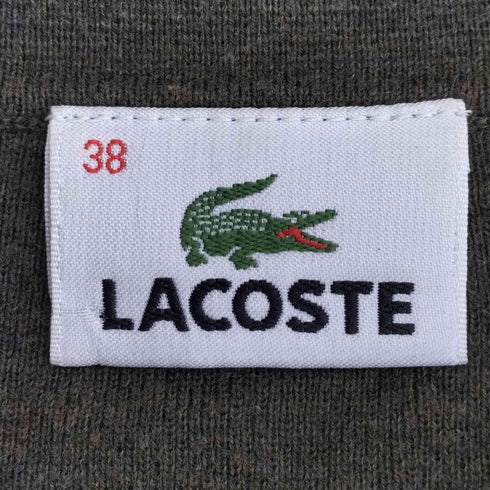 ラコステ LACOSTE ワニ刺繍 リブラインポロシャツ レディース JPN:38