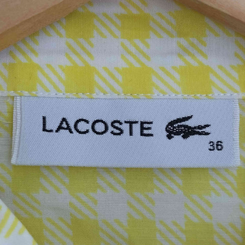 ラコステ LACOSTE コットンシルク ギンガムチェック 半袖シャツ レディース JPN:36