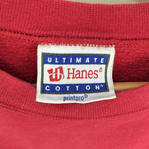 ヘインズ Hanes 90s 刺繍タグ コットンポリ クルーネックスウェット メンズ import:L