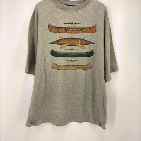 90-00s HARBORSIDE GRAPHICS 90S USA製 カヌー プリント クルーネック Tシャツ ボックスシルエット メンズ import:XL