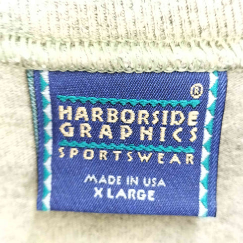 90-00s HARBORSIDE GRAPHICS 90S USA製 カヌー プリント クルーネック Tシャツ ボックスシルエット メンズ import:XL