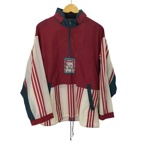 アディダス adidas 80S フロントロゴワッペン ナイロンハーフジップブルゾン メンズ import:S