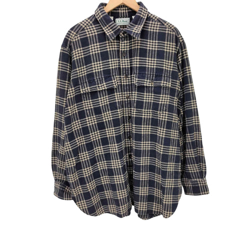 エルエルビーン L.L.Bean 90S メキシコ製 CHAMOIS CLOTH SHIRT シャモア クロス チェック シャツ メンズ import:XL