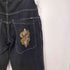 MACHINE JEANS CO. ドラゴン刺繍 ブラック バギーデニム パンツ メンズ 38/30