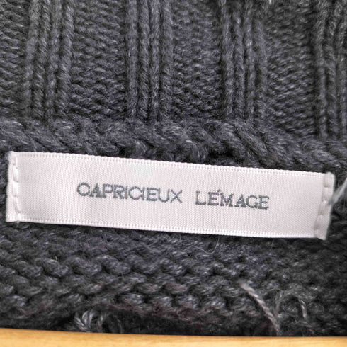 カプリシュレマージュ CAPRICIEUX LEMAGE 21aw クラッシュハイネック ショート丈 プルオーバー ニットセーター レディース FREE