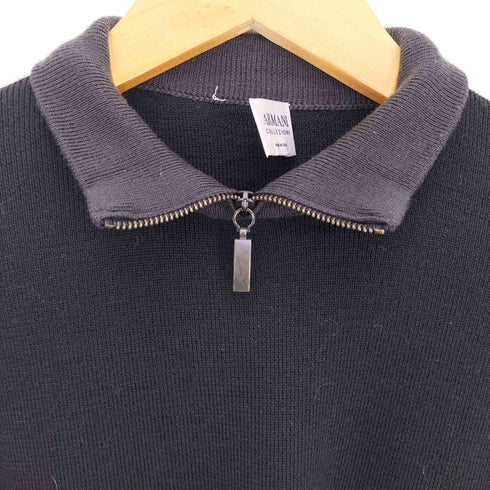 アルマーニコレツィオーニ ARMANI COLLEZIONI イタリア製 メリノウール ジップ ハイネック ニット メンズ 48