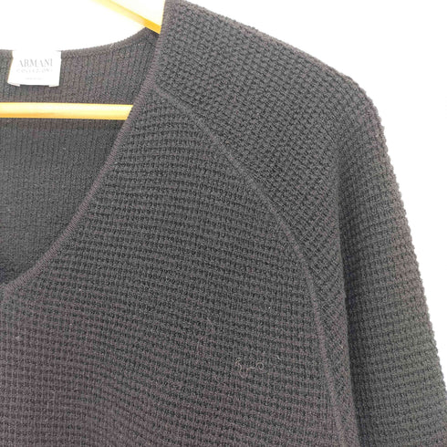 アルマーニコレツィオーニ ARMANI COLLEZIONI イタリア製 Vネック ワッフルニット メンズ