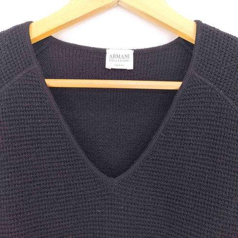 アルマーニコレツィオーニ ARMANI COLLEZIONI イタリア製 Vネック ワッフルニット メンズ