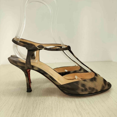 クリスチャンルブタン CHRISTIAN LOUBOUTIN レオパード柄ヒールストラップパンプス レディース 36 1/2
