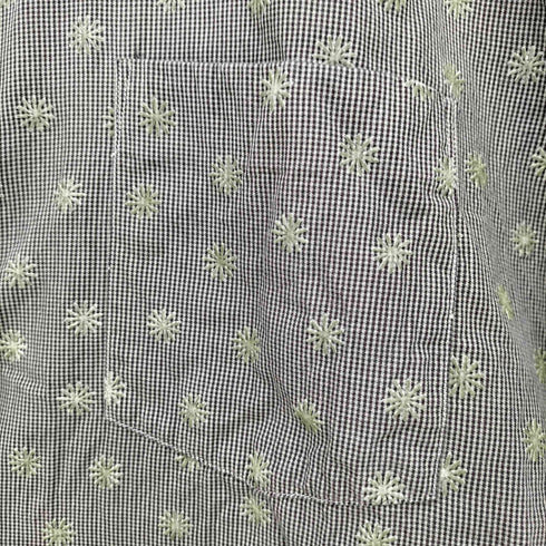 コムデギャルソンシャツ COMME des GARCONS SHIRT フランス製 花柄 刺繍 S/S ポケット シャツ メンズ JPN:L