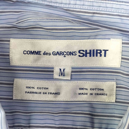 コムデギャルソンシャツ COMME des GARCONS SHIRT フランス製 マルチストライプ 半袖シャツ メンズ JPN:M