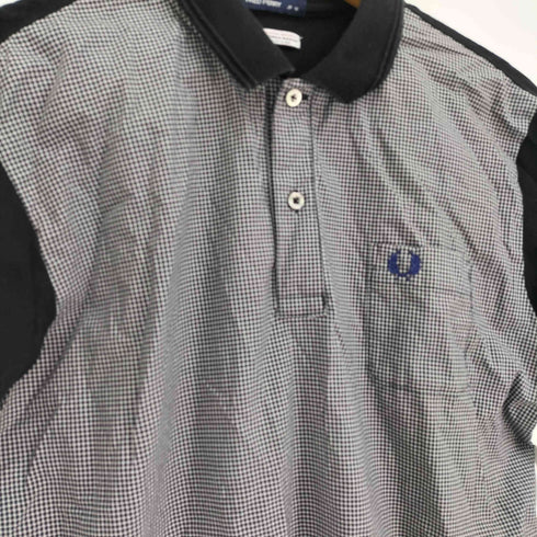 フレッドペリー FRED PERRY 別注 THOMAS MASON グラフチェック ロゴ刺繍 切り替え S/S ポロ シャツ メンズ JPN:M