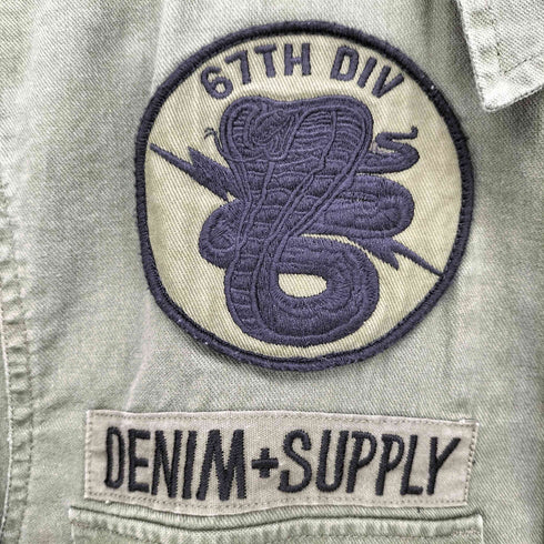 デニムアンドサプライラルフローレン DENIM&SUPPLY RALPH RAUREN REGULAR FIT ワッペン S/S ミリタリーシャツ メンズ import:M