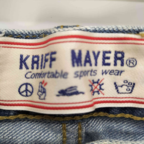 クリフメイヤー KRIFF MAYER ビックポケット バックスウェードポケット ステッチデザイン 月桂樹ボタン ダメージ加工 デニムパンツ メンズ 32