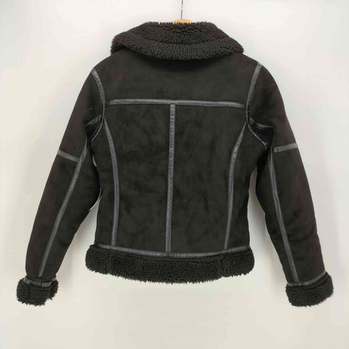 ザラ ZARA フェイクムートン ダブルライダース ジャケット レディース import:XS