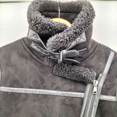 ザラ ZARA フェイクムートン ダブルライダース ジャケット レディース import:XS