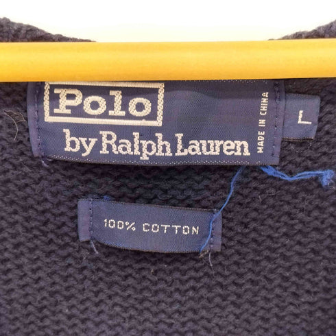 ポロバイラルフローレン Polo by RALPH LAUREN 90S ポニー刺繍 Vネック コットンニット メンズ import:L