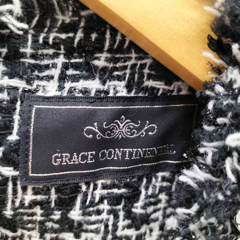 グレースコンチネンタル GRACE CONTINENTAL ツイード ビジュー トップス レディース 36