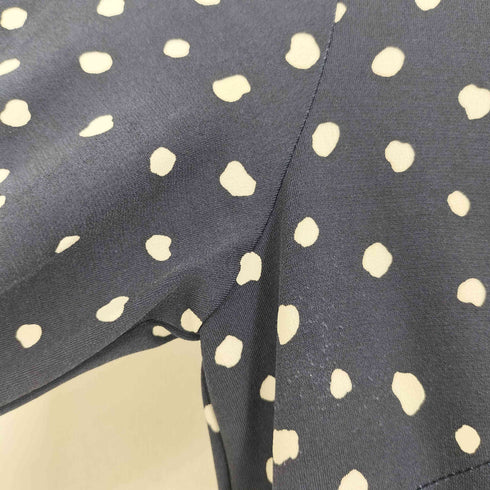 タルボット TALBOTS 七分袖 ボートネック ドット ロングワンピース レディース import:S