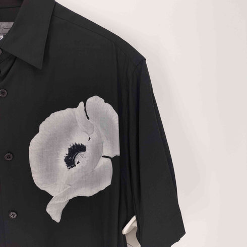 ヨウジヤマモトプールオム Yohji Yamamoto POUR HOMME 24AW WHITE FLOWER PRINT ALOHA SHIRT ホワイト フラワー プリント アロハ シャツ メンズ JPN:2