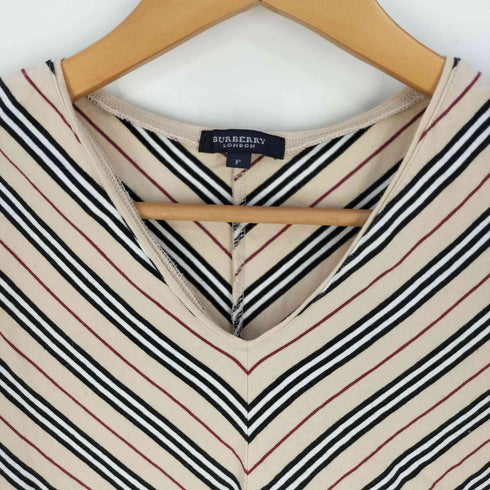 バーバリーロンドン BURBERRY LONDON ボーダー Vネック Tシャツ レディース FREE