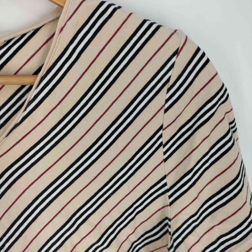 バーバリーロンドン BURBERRY LONDON ボーダー Vネック Tシャツ レディース FREE