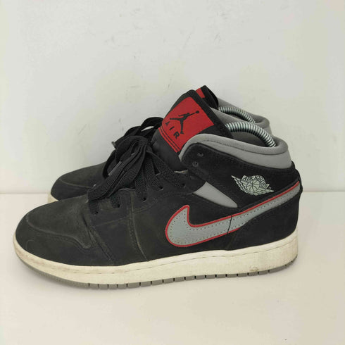 ジョーダンブランド JORDAN BRAND AIR JORDAN 1 MID BLACK PARTICLE GREY GYM RED レディース JPN:23