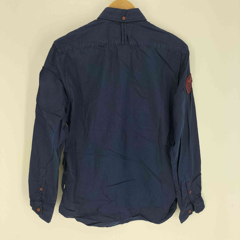 ナパピリ NAPAPIJRI 国旗 ロゴワッペン フラップポケット B.D L/S シャツ メンズ import:M