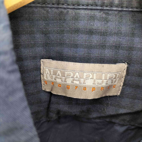 ナパピリ NAPAPIJRI 国旗 ロゴワッペン フラップポケット B.D L/S シャツ メンズ import:M