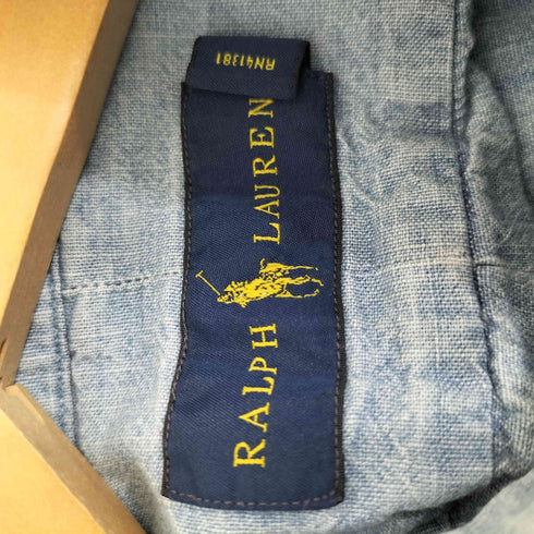 ラルフローレン RALPH LAUREN ポニー刺繍 ボタンダウン デニムシャツ メンズ import:M