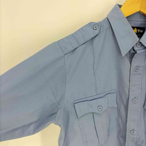 Law Pro 襟芯 デカ襟 エポレット フラップポケット L/S セキュリティー ワーク シャツ メンズ