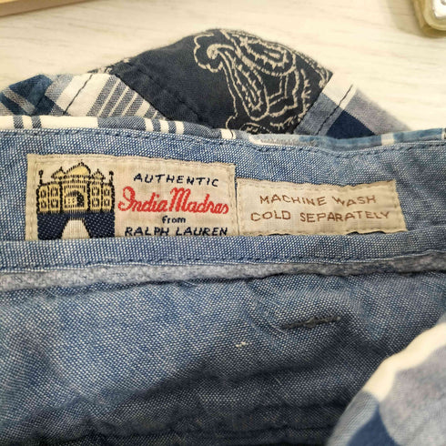 ラルフローレン RALPH LAUREN India Madras CLASSIC FIT 9 チェック バンダナ パッチワーク ハーフパンツ ショーツ メンズ