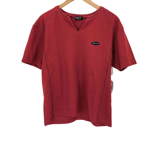 コムサイズム COMME CA ISM 00S パイピング デザイン オーバルロゴ スキッパー S/S Tシャツ Y2K メンズ JPN:M