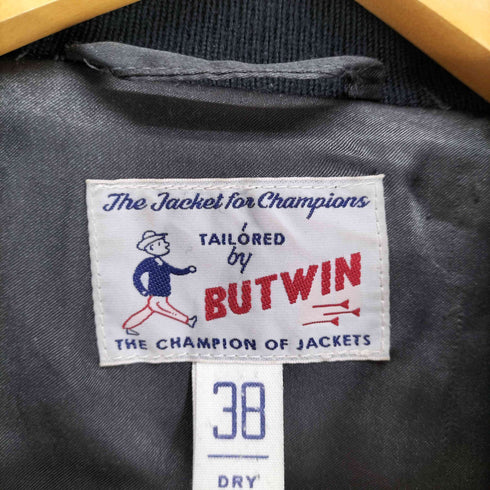 バトウィン BUTWIN カウレザースリーブ スタジアムジャケットコート スタジャン レディース 38